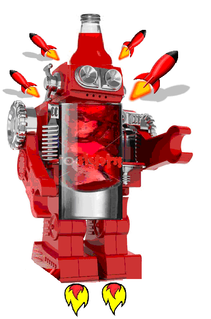red rocket robot soda