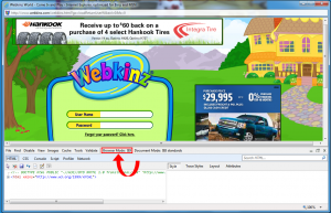 IE9's Developer Tools Window pane