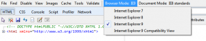 Internet Explorer's various browser modes